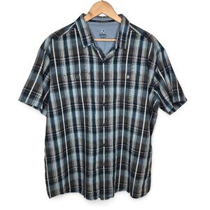 Kuhl Skorpio Plaid Shirt Men's Jacquard Knit Preppy Outdoors Country Hiking XXL